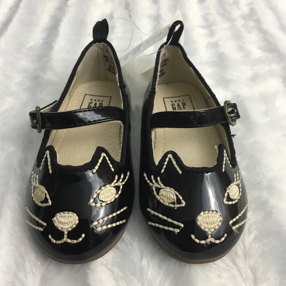 Baby Gap black patent cat Mary Janes dress shoes - Picture 2 of 7